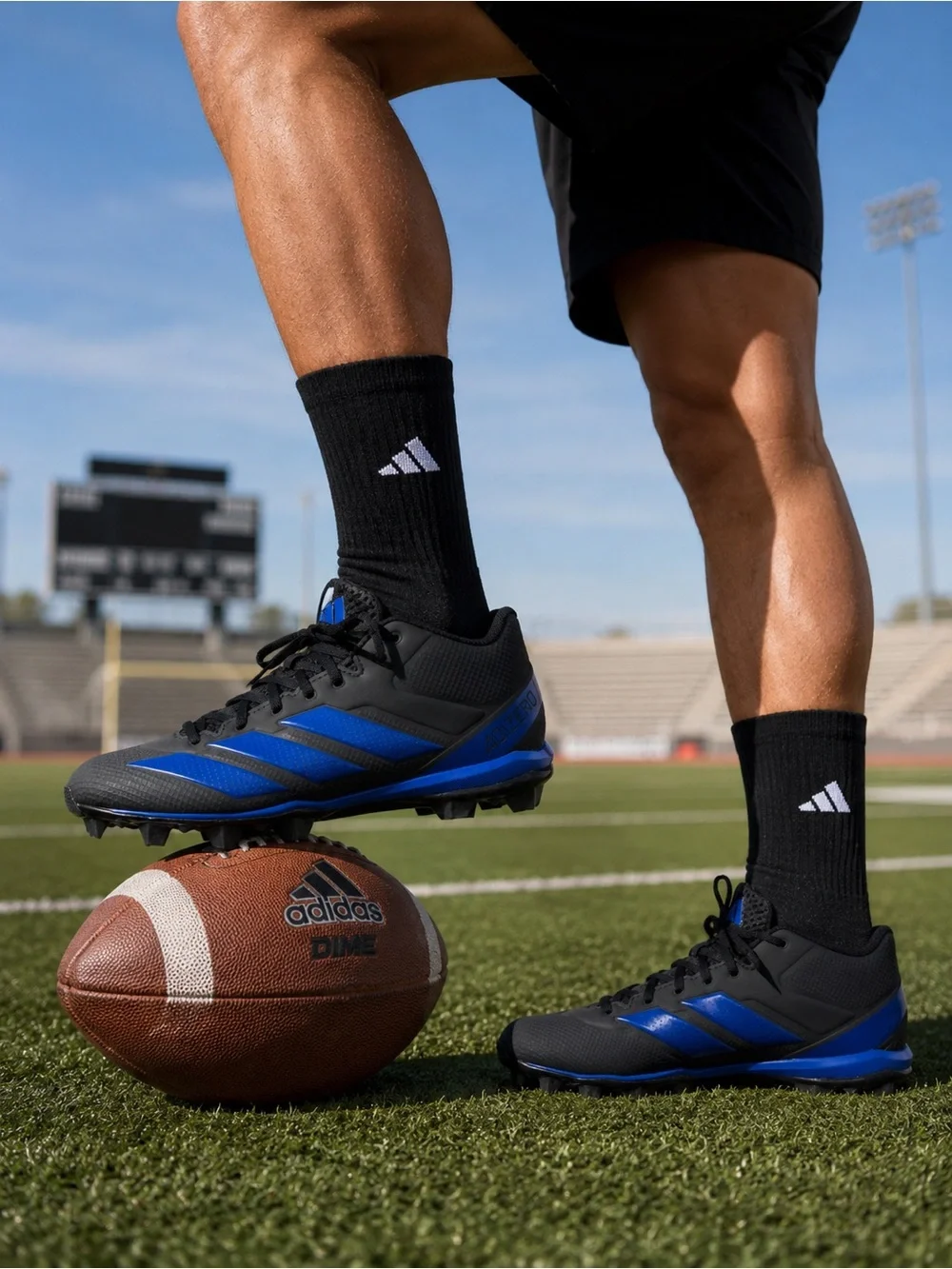 Adidas Adizero Impact.2 MD Football Cleats Men’s Size 9 Black Blue